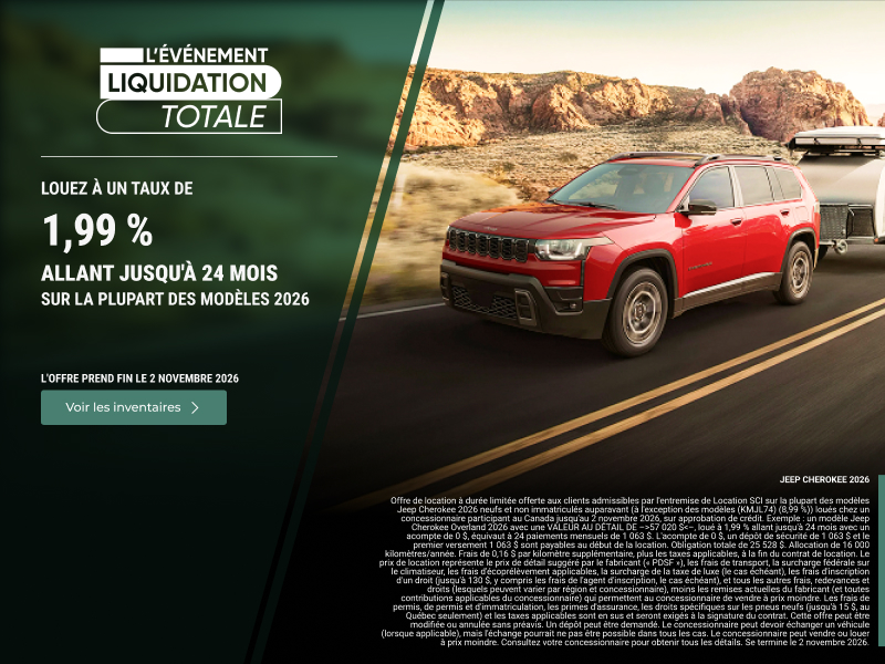 Conduisez le Jeep Cherokee 2026!