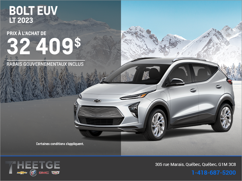 Procurez-vous le Chevrolet Bolt EV 2023!