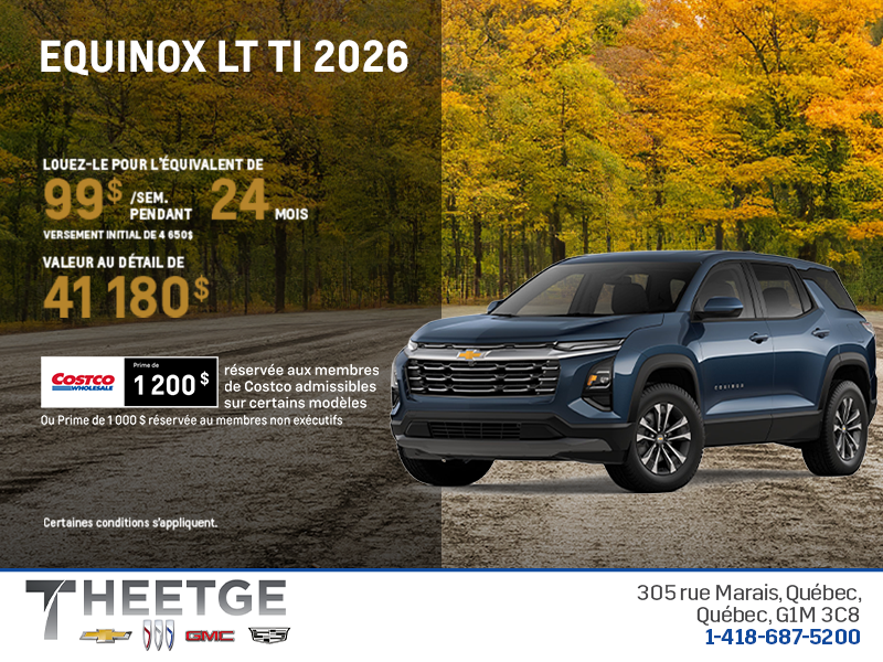 Procurez-vous le Chevrolet Equinox LT TI 2026
