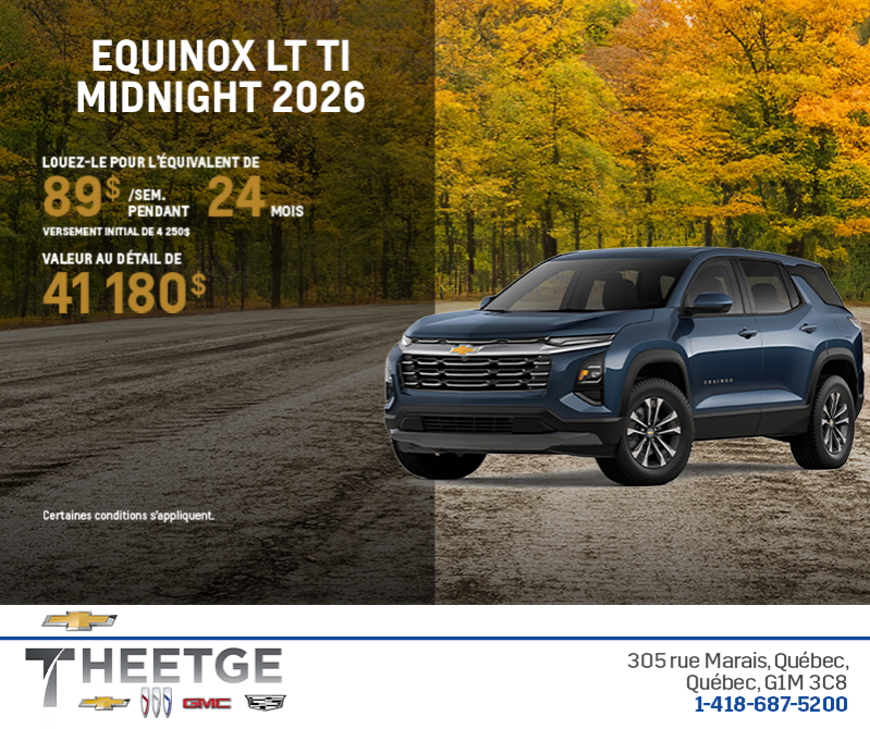 Procurez-vous le Chevrolet Equinox LT TI 2026