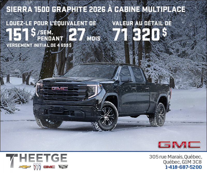 Le GMC Sierra 1500 2026 Graphite