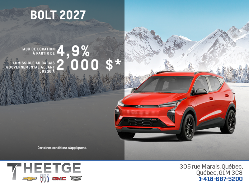 Procurez-vous le Chevrolet Bolt 2027