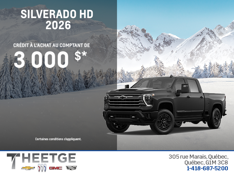 Procurez-vous le Chevrolet Silverado HD 2026