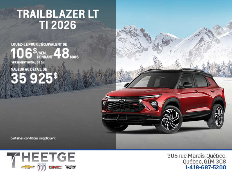 Le Chevrolet Trailblazer LT TI 2026