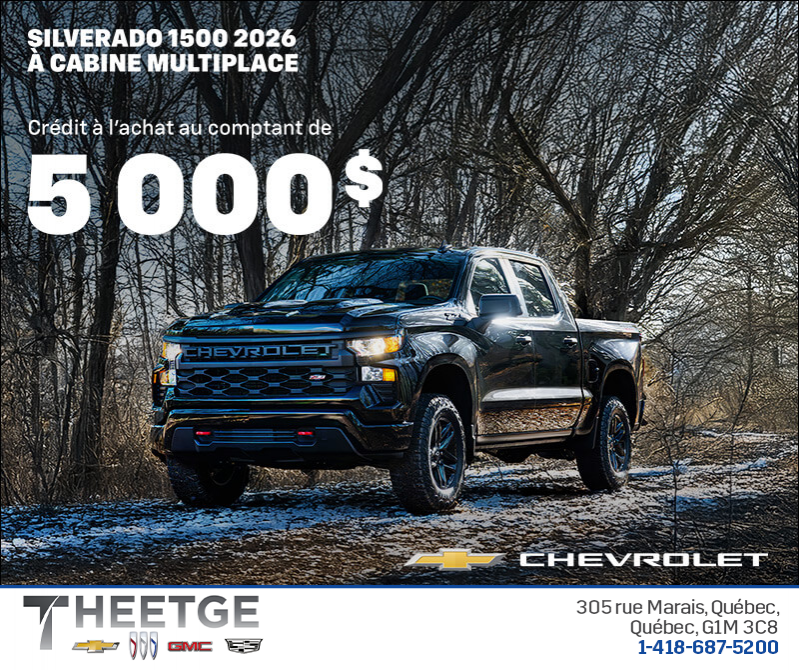 Procurez-vous le Chevrolet Silverado 1500 2026