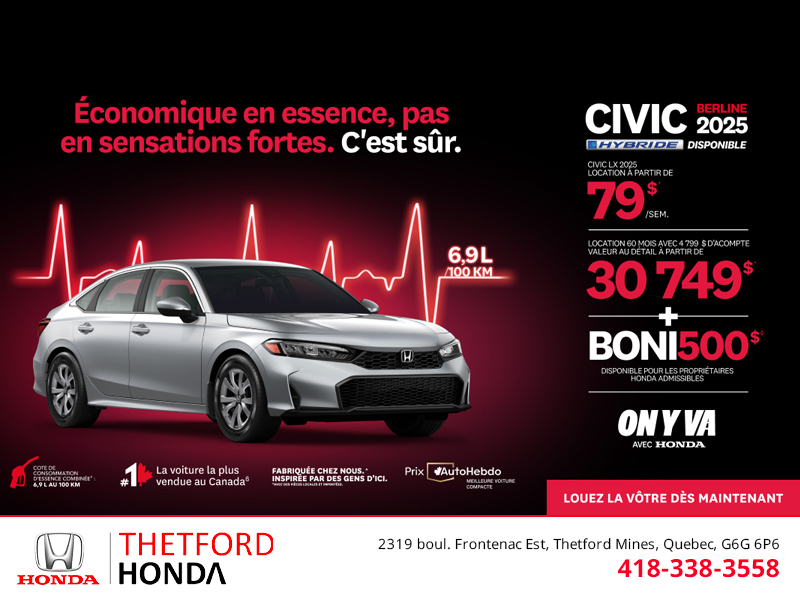 Get the 2025 Honda Civic Sedan Hybrid!