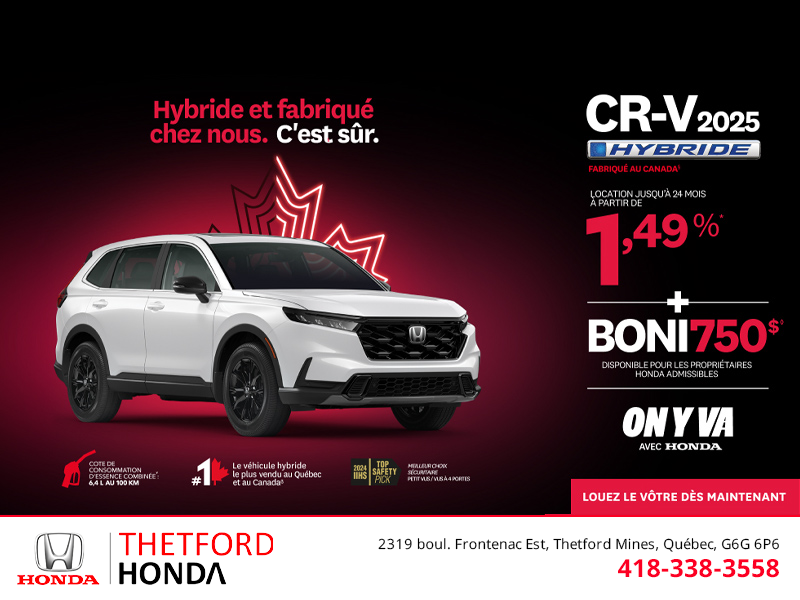 Obtenez le Honda CR-V Hybride 2025!
