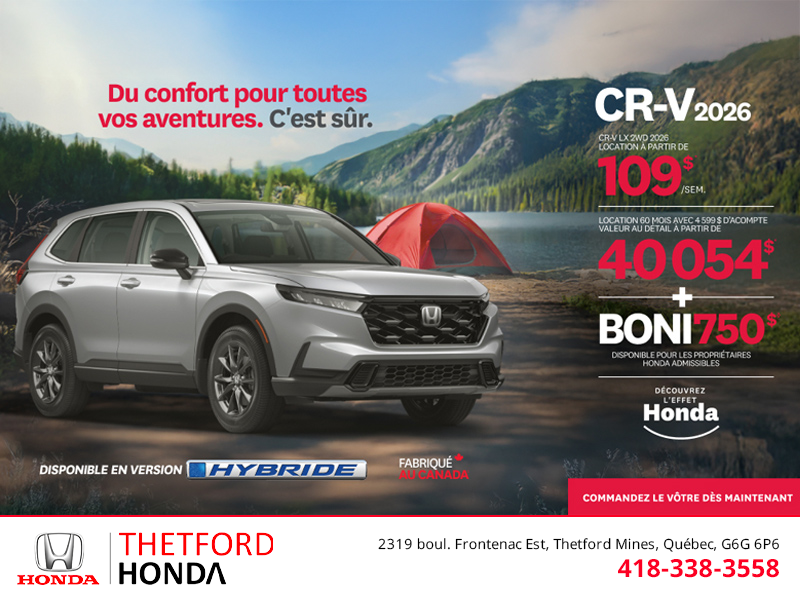 Obtenez le Honda CR-V 2026!