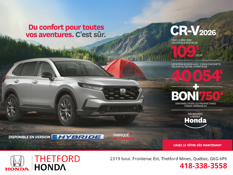 Obtenez le Honda CR-V 2026!