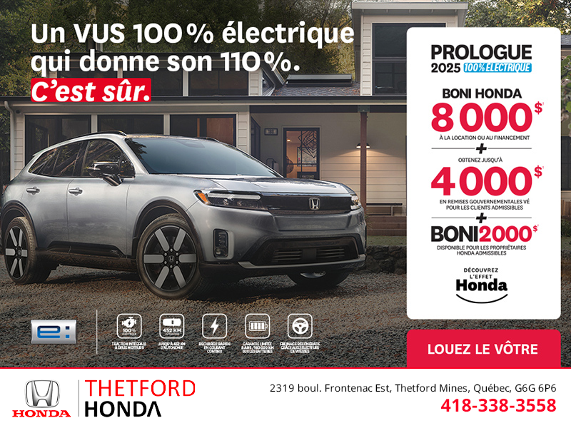 Obtenez le Honda Prologue 2025 !