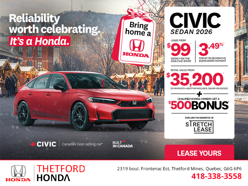 Get the 2026 Honda Civic Sport!