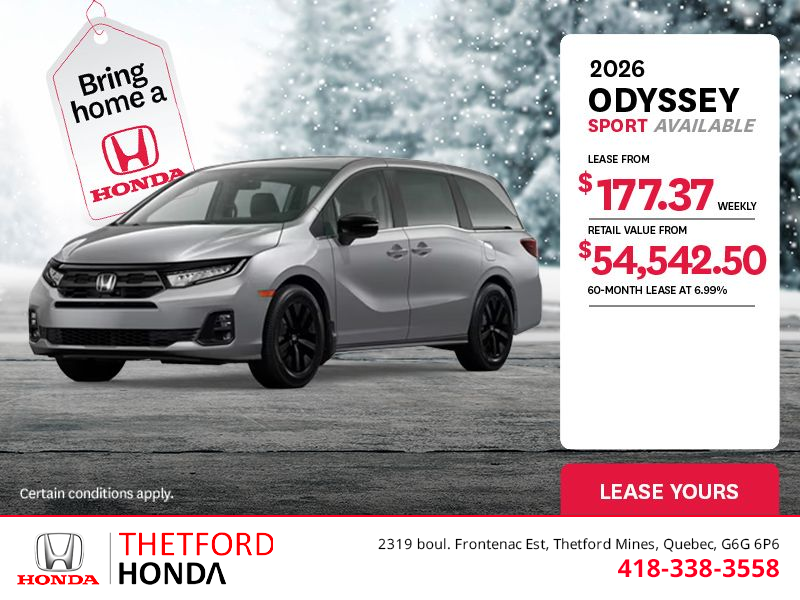 Get the 2026 Honda Odyssey!