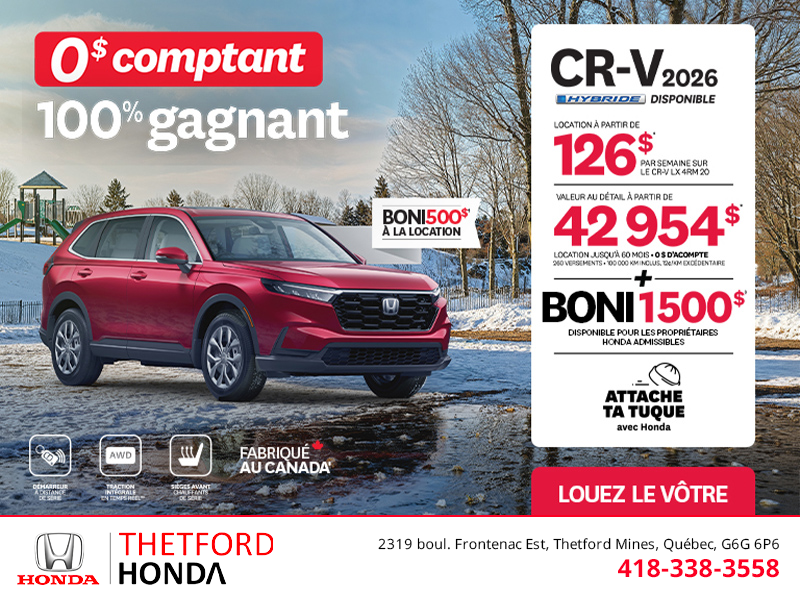 Obtenez le Honda CR-V 2026!