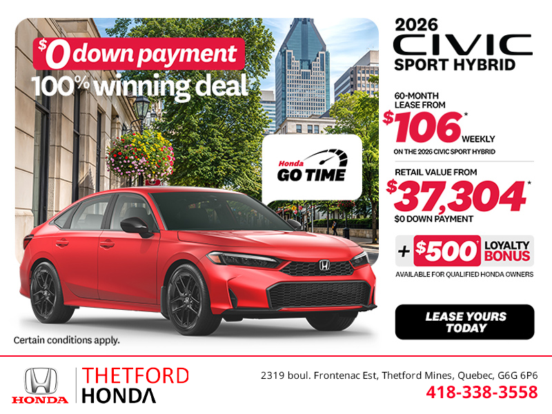Get the 2026 Honda Civic Sedan Hybrid!