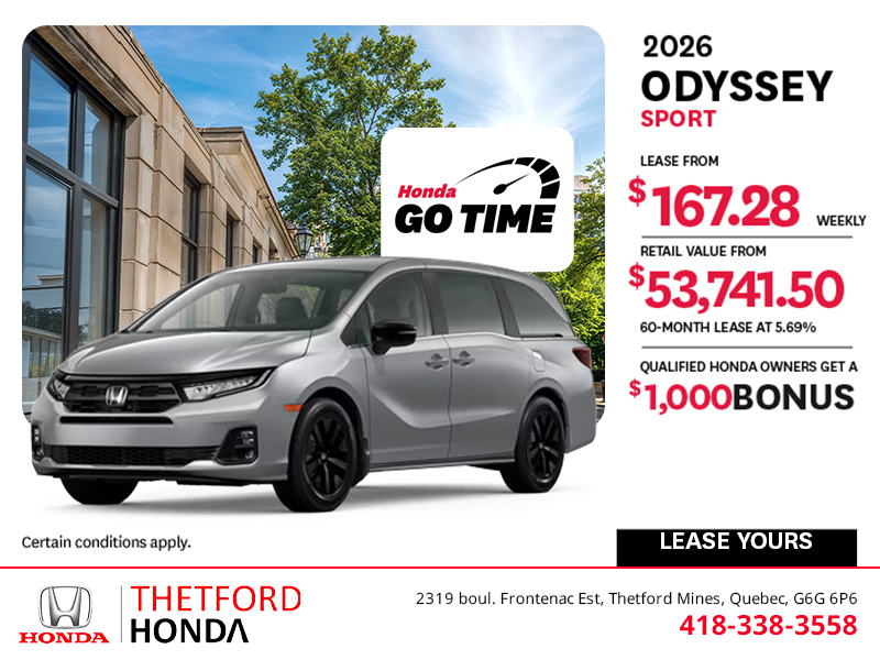 Get the 2026 Honda Odyssey!