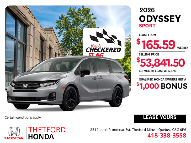 Get the 2026 Honda Odyssey!