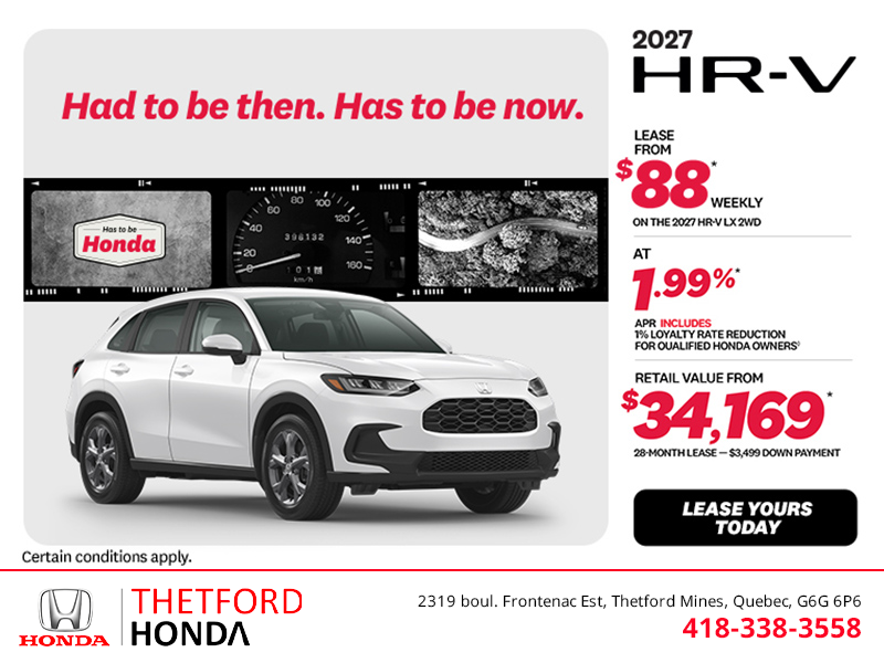 Get the 2027 Honda HR-V!