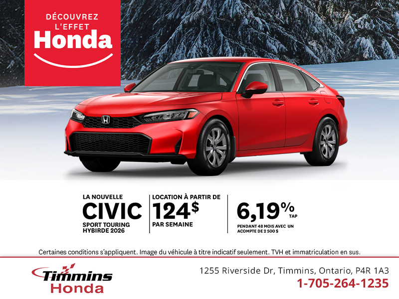 Procurez-vous le Honda Civic Hybride 2026
