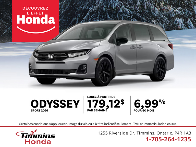 Procurez-vous le Honda Odyssey 2026 !
