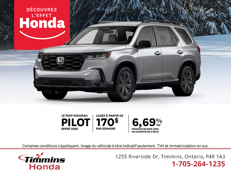 Procurez-vous le Honda Pilot 2026!