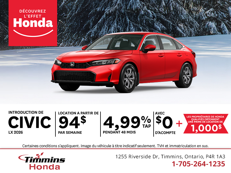 Procurez-vous le Honda Civic 2026