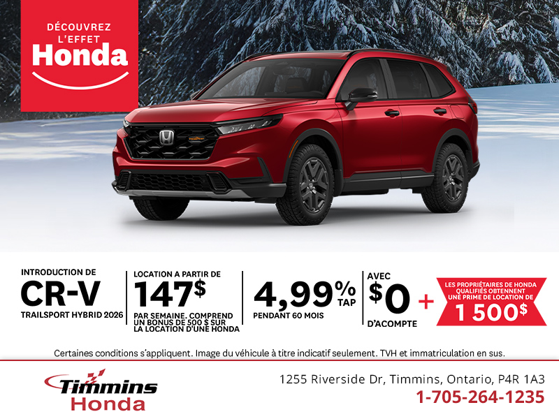 Obtenez le Honda CR-V Hybride 2026 !