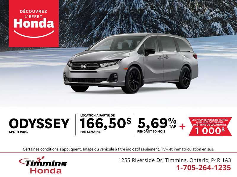 Procurez-vous le Honda Odyssey 2026 !