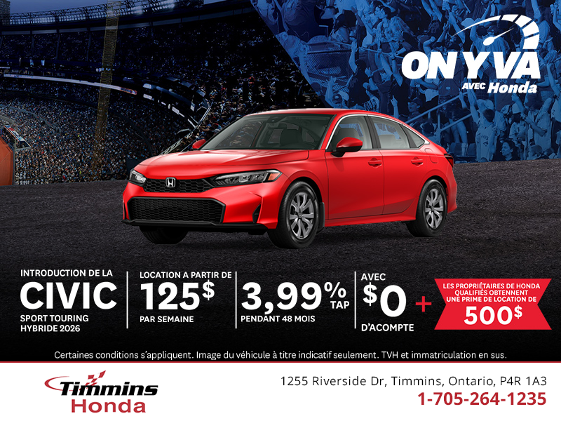 Procurez-vous la Honda Civic Hybride 2026