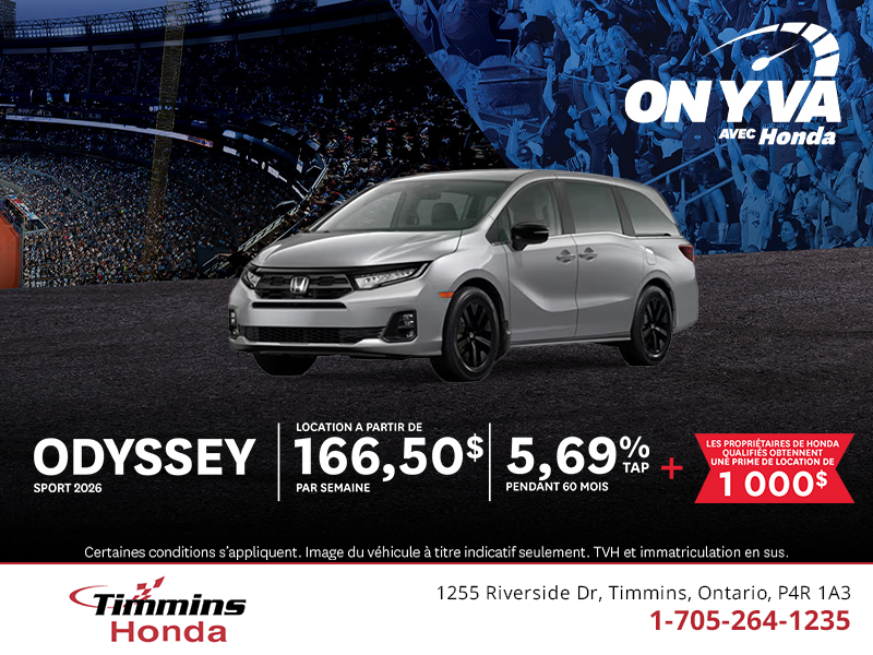 Procurez-vous la Honda Odyssey 2026 !