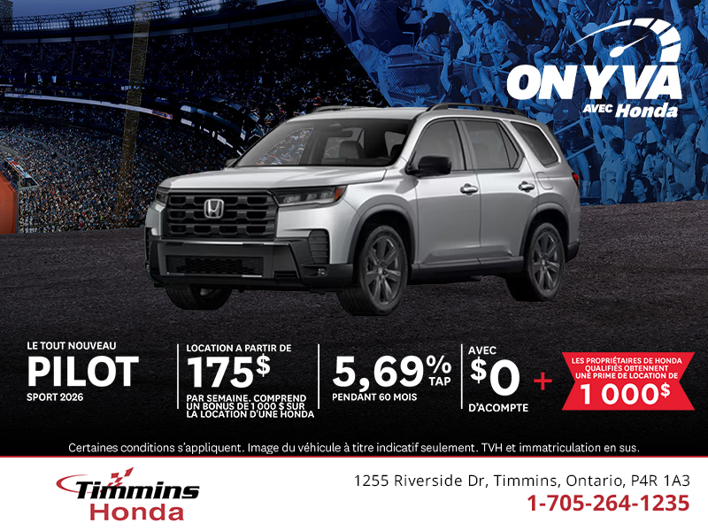 Procurez-vous le Honda Pilot 2026!