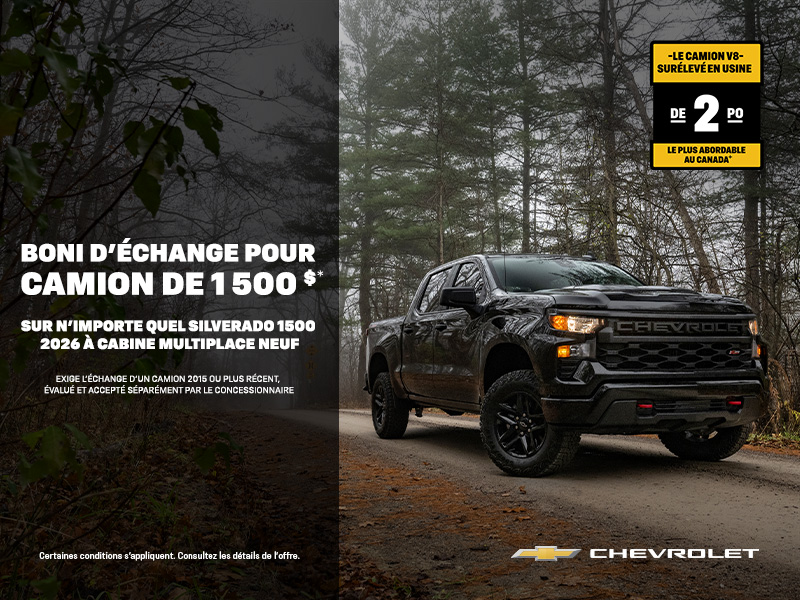 Le Chevrolet Silverado 1500 Multiplace 2026