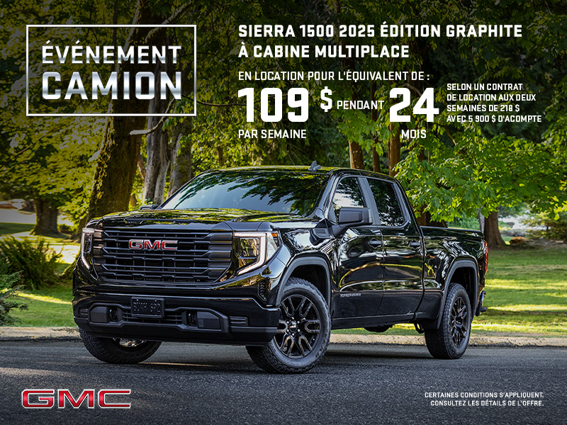 Le GMC Sierra 1500 Graphite à cabine multiplace 2025