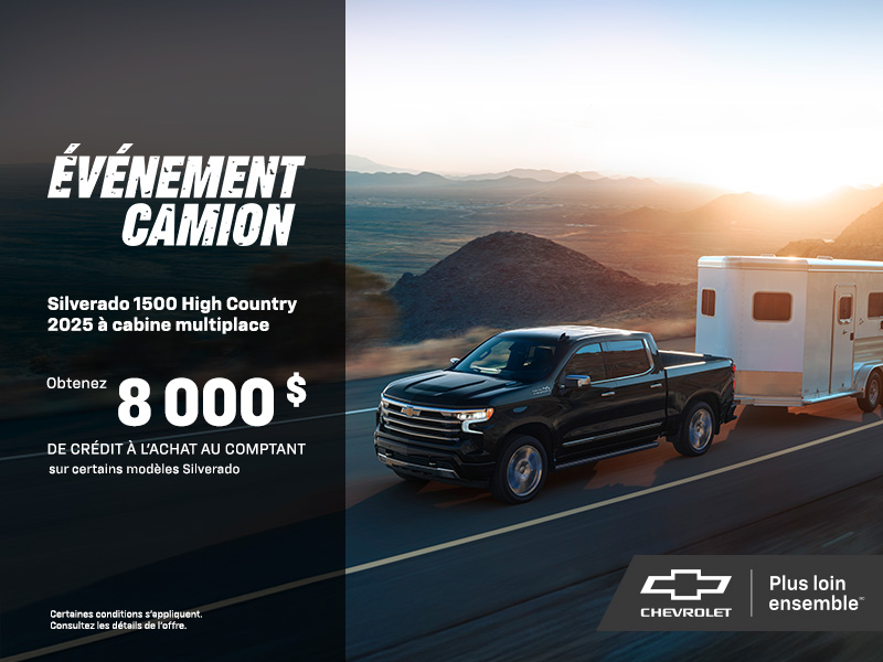 Procurez-vous le Chevrolet Silverado 1500 High Country 2025 à cabine multiplace
