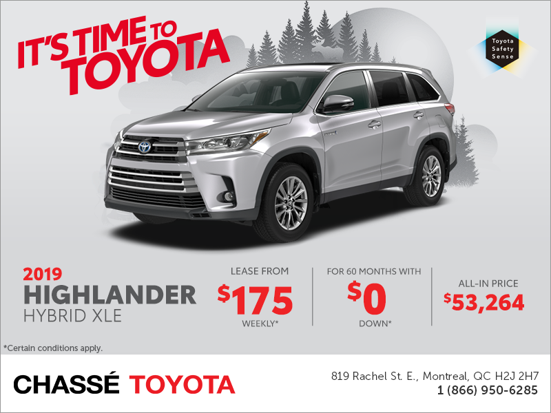 2019 Toyota Highlander Hybrid Chasse Toyota