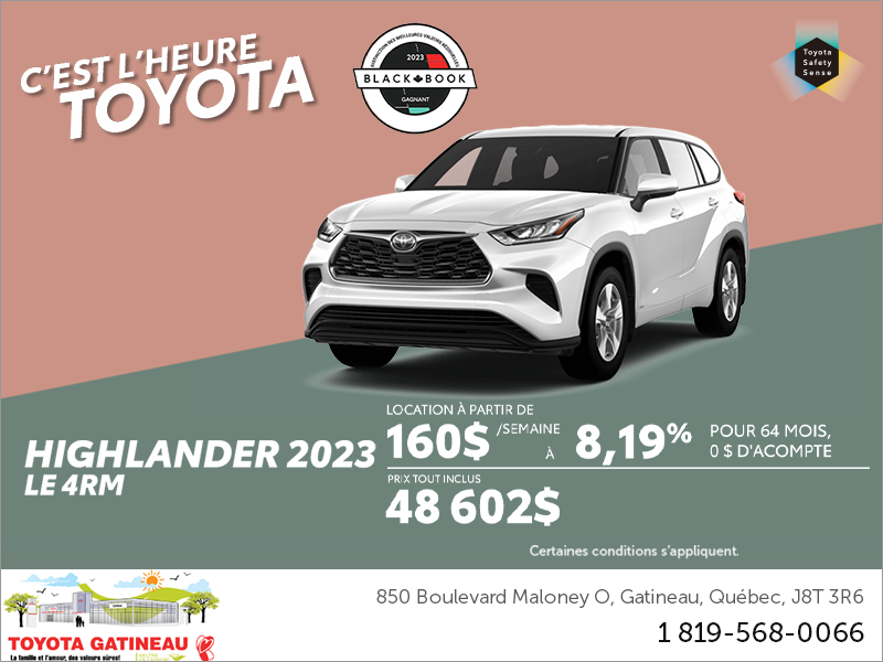 Toyota Gatineau  Toyota Highlander 2023