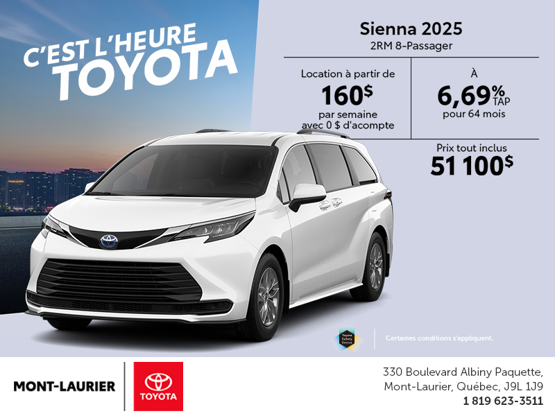 Toyota Sienna Hybrid 2025