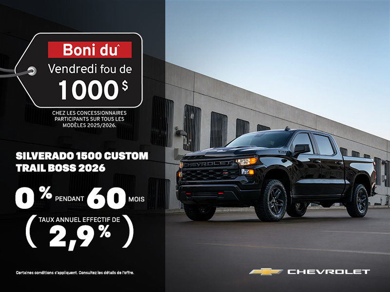 Procurez-vous le Chevrolet Silverado 1500 Custom Trail Boss 2026