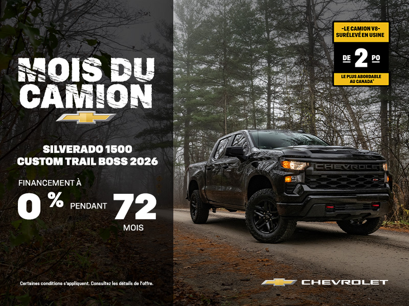 Procurez-vous le Chevrolet Silverado 1500 Custom Trail Boss 2026