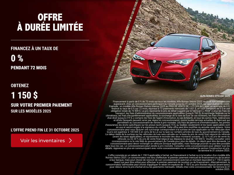 L'événement mensuel Alfa Romeo