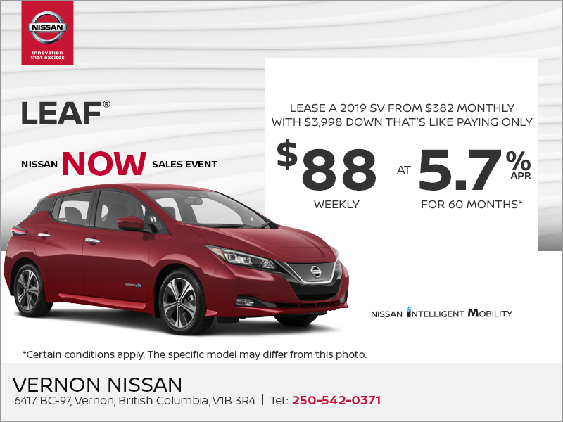 Nissan Leaf Lease >> Vernon Nissan Get The 2019 Nissan Leaf Nissan Leaf Lease >> Vernon Nissan Get The 2019 Nissan Leaf