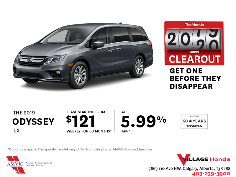 Lease a 2019 Honda Odyssey Today!