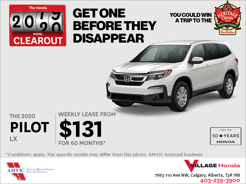 Get a 2020 Honda Pilot Today!