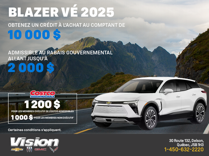 Procurez-vous le Chevrolet Blazer VÉ 2025