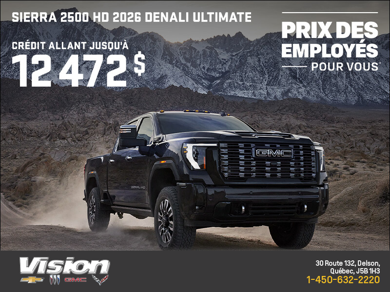 Le GMC  Sierra 2500 HD Denali Ultimate 2026