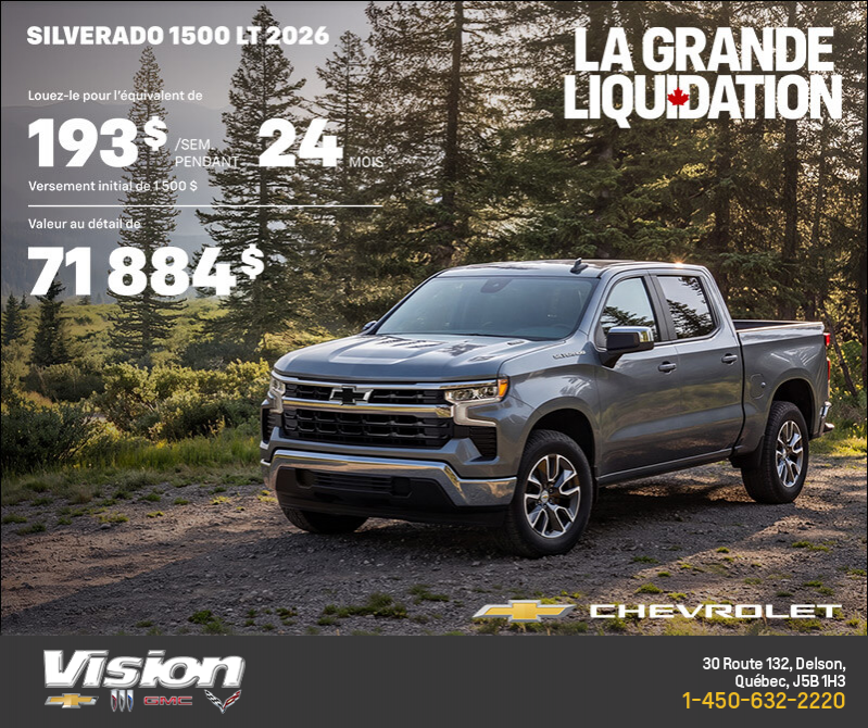 Le Chevrolet Silverado 1500 LT 2026