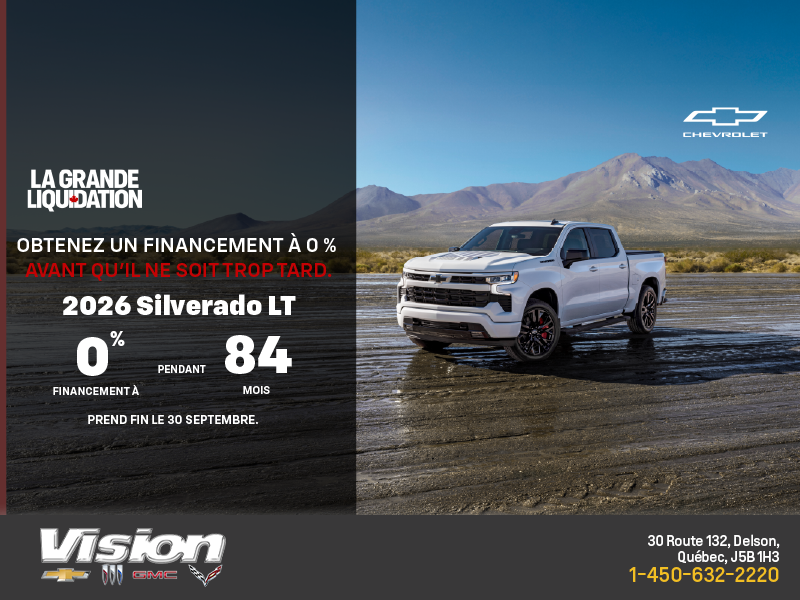 Procurez-vous le Silverado LT 2026
