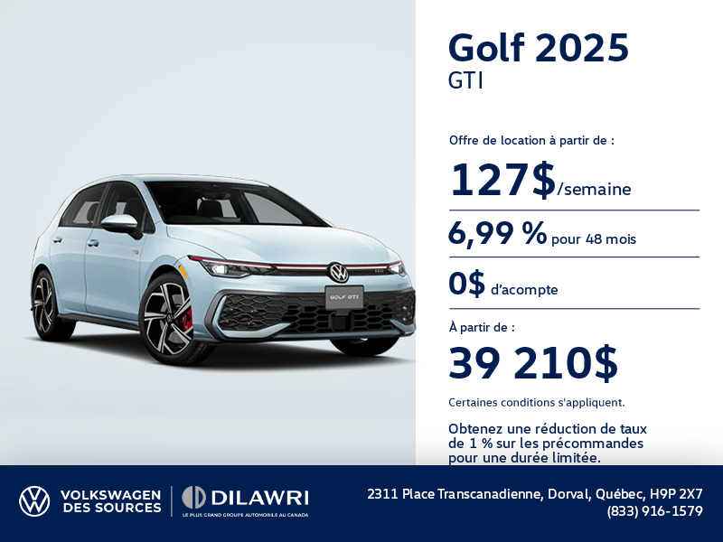 Procurez-vous la Volkswagen Golf Gti 2025