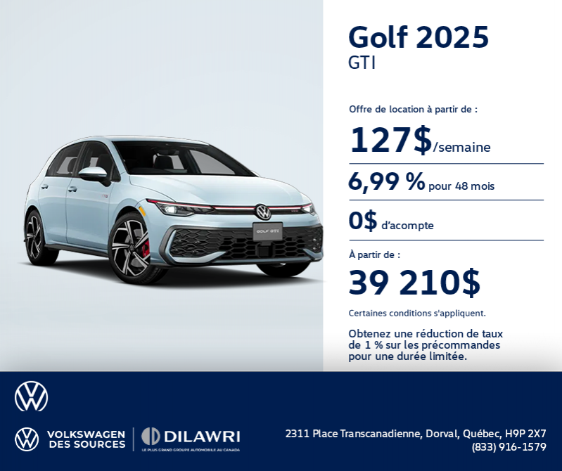 Procurez-vous la Volkswagen Golf Gti 2025