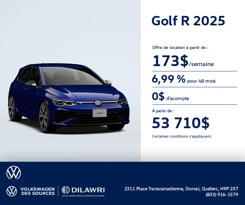 Procurez-vous la Volkswagen Golf R 2025