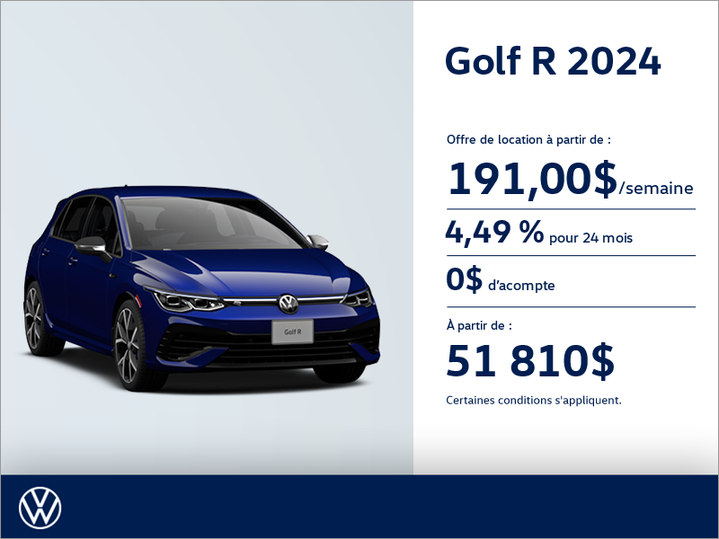 Procurez-vous la Volkswagen Golf R 2024